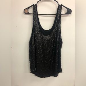 Aritzia Talula black sequin tank in size small